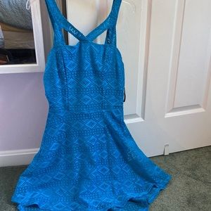 Blue high low dress